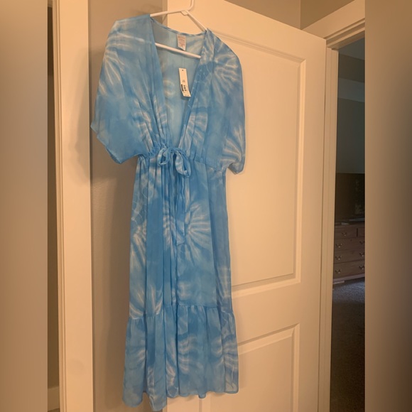 Swimsuit Cover Up - blue (sheer) - Picture 1 of 5